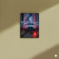 Black Smoke Car - Wall Frame