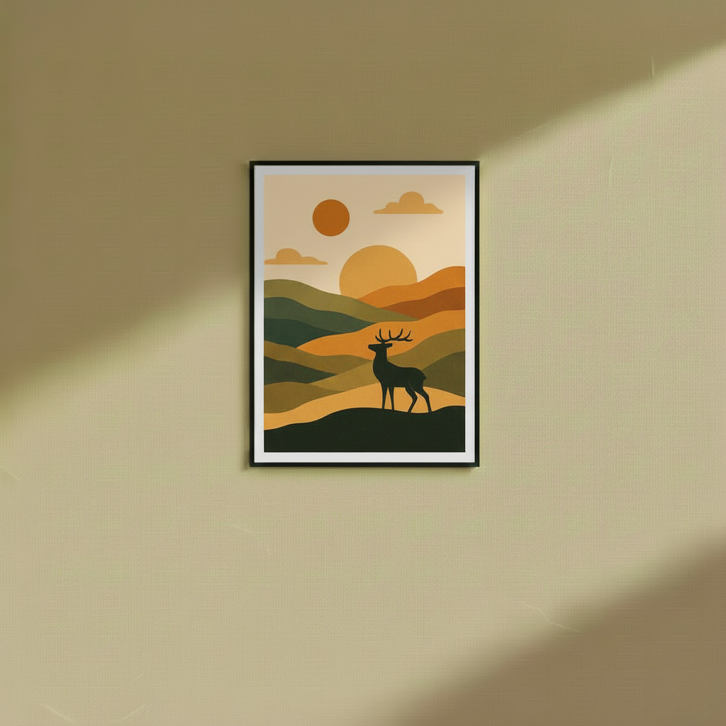 Abstract Deer Horn - Wall Frame