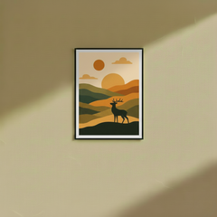Abstract Deer Horn - Wall Frame