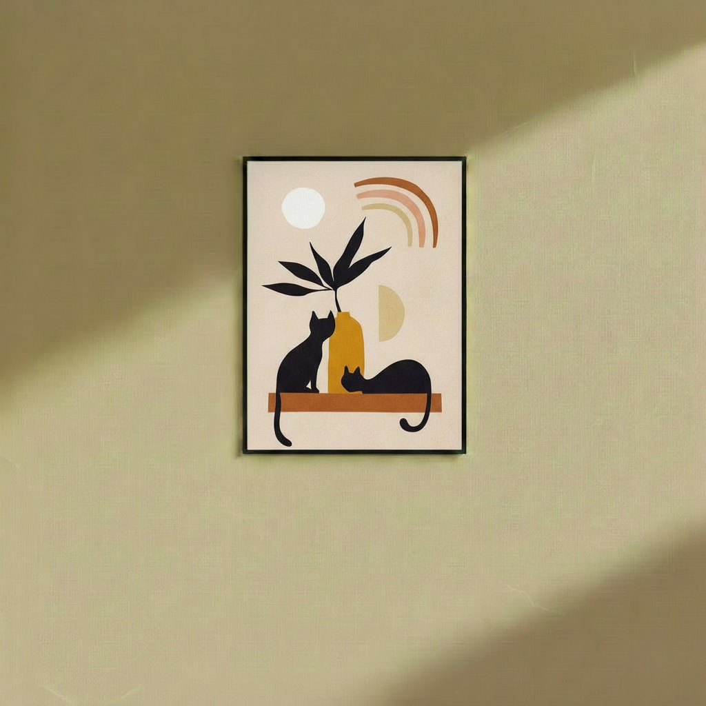 Abstract Cats Love - Wall Frame