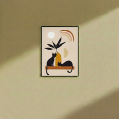 Abstract Cats Love - Wall Frame
