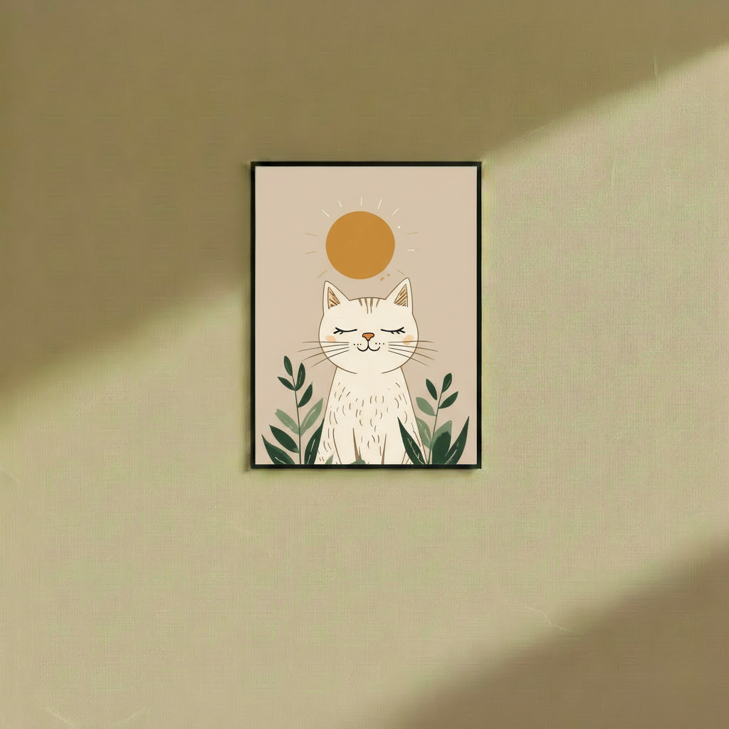 Abstract Sunny Cat  - Wall Frame